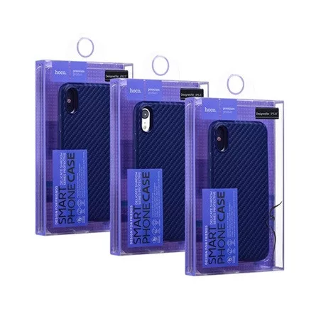 Hoco iPhone XS Max 6.5 HOCO DELICATE SHADOW szilikon telefonvédő karbon minta, logó kivágás, SÖTÉTKÉK