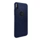 Hoco iPhone XS 5.8 HOCO DELICATE SHADOW szilikon telefonvédő karbon minta, logó kivágás, SÖTÉTKÉK