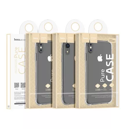 Hoco iPhone XS 5.8 HOCO ARMOR szilikon telefonvédő ütésállóság, átlátszó hátlap, SZÜRKE