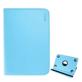   ENKAY tok álló, bőr hatású (univerzális, FLIP, asztali tartó, 360°, 10" méret) VILÁGOSKÉK (Gigapack csomagolás)