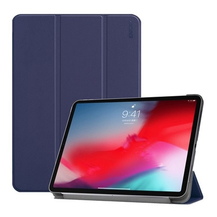 Enkay IPAD Air 11 (2024) ENKAY tok álló, bőr aktív FLIP, asztali tartó, SÖTÉTKÉK