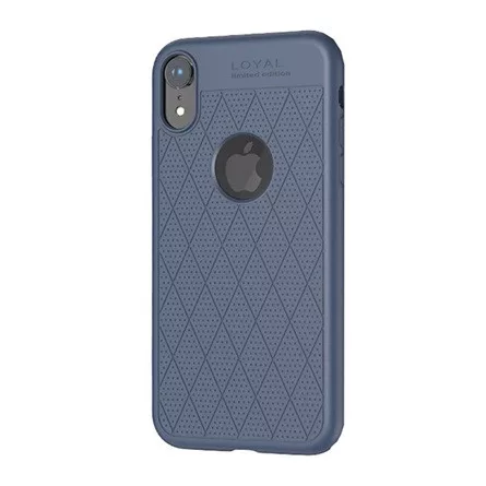 Hoco iPhone XR 6.1 HOCO ADMIRE szilikon telefonvédő ultravékony, logó kivágás, SÖTÉTKÉK