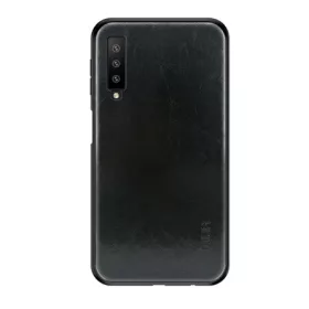   Mofi Samsung A7 (2018) MOFI szilikon telefonvédő bőr hatású hátlap FEKETE