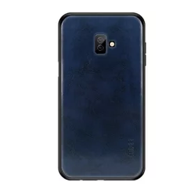   Mofi Samsung J6 Plus MOFI szilikon telefonvédő bőr hatású hátlap SÖTÉTKÉK