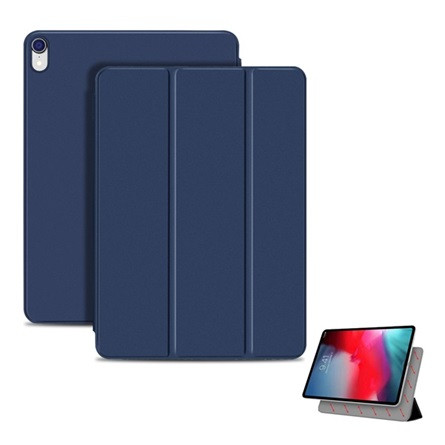 Gigapack IPAD Air 11 (2024) GIGAPACK Tok álló, bőr hatású aktív FLIP, asztali tartó, SÖTÉTKÉK