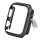 Enkay Apple Watch Series SE 2 44mm ENKAY szilikon keret karbon minta + képernyővédő fólia FEKETE