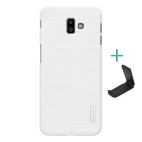   Nillkin Samsung J6 Plus NILLKIN SUPER FROSTED műanyag telefonvédő gumírozott, érdes felület + asztali tartó, FEHÉR