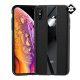 Gigapack iPhone XS Max 6.5 Gigapack szilikon telefonvédő valódi bőr bevonat, csíkos, FEKETE