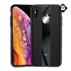 Gigapack iPhone XS Max 6.5 Gigapack szilikon telefonvédő valódi bőr bevonat, csíkos, FEKETE