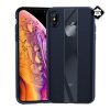Gigapack iPhone XS 5.8 Gigapack szilikon telefonvédő valódi bőr bevonat, csíkos, SÖTÉTKÉK
