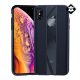 Gigapack iPhone XS 5.8 Gigapack szilikon telefonvédő valódi bőr bevonat, csíkos, SÖTÉTKÉK