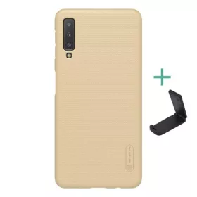   Nillkin Samsung A7 (2018) NILLKIN SUPER FROSTED műanyag telefonvédő gumírozott, érdes felület + asztali tartó, ARANY