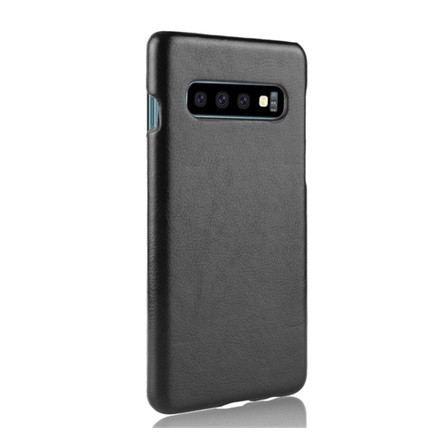 Gigapack Samsung S10 Gigapack Műanyag telefonvédő bőr hatású FEKETE