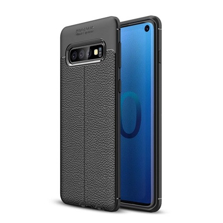 Gigapack Samsung S10 Gigapack szilikon telefonvédő ütésállóság, varrás minta, FEKETE