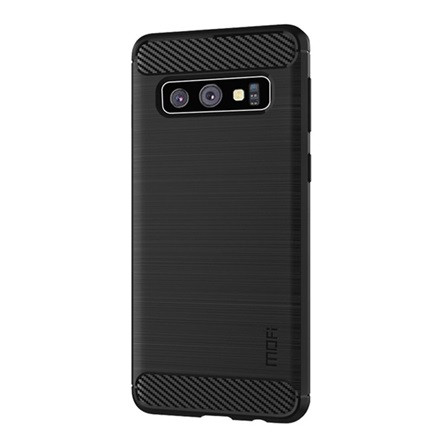 Mofi Samsung S10 MOFI szilikon telefonvédő ütésállóság, karbon minta, FEKETE