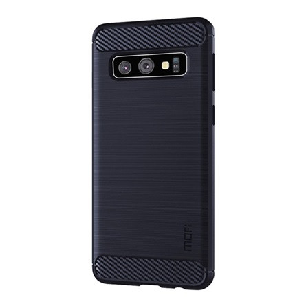 Mofi Samsung S10 MOFI szilikon telefonvédő ütésállóság, karbon minta, SÖTÉTKÉK