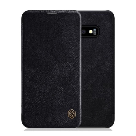 Nillkin Samsung S10e NILLKIN QIN tok álló, bőr hatású FLIP, kártyazseb, FEKETE
