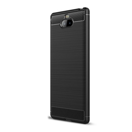 Gigapack Sony Xperia 10 plus Gigapack szilikon telefonvédő ütésállóság, karbon minta, FEKETE