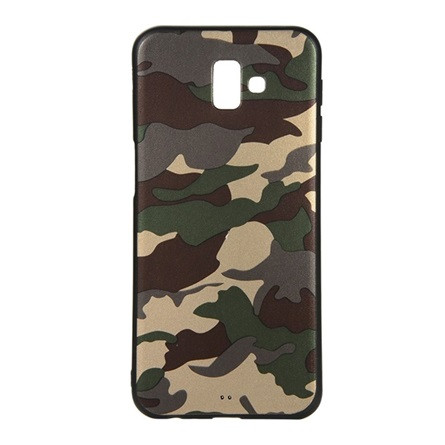 Gigapack Samsung J6 Plus Gigapack szilikon telefonvédő bőr hatású, terep minta, SÖTÉTZÖLD