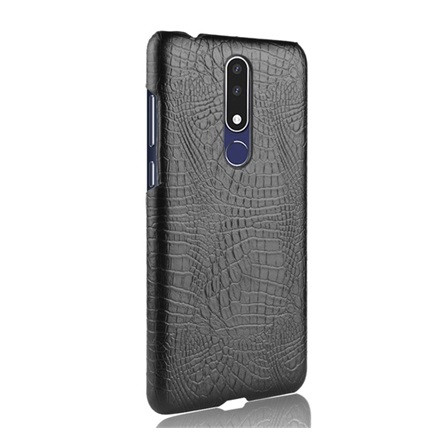 Gigapack Nokia 3.1 Plus Gigapack műanyag telefonvédő bőr hatású, krokodilbőr minta, FEKETE