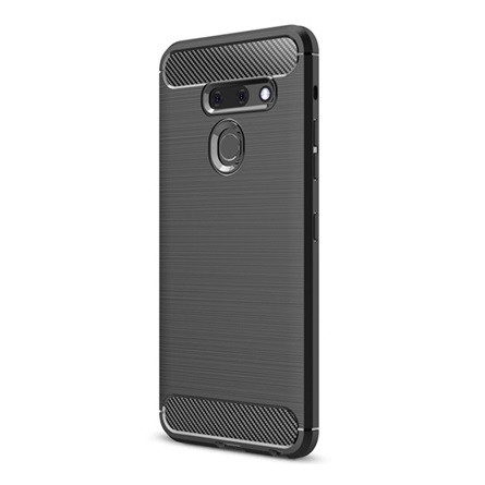 Gigapack LG G8 ThinQ Gigapack szilikon telefonvédő ütésállóság, karbon minta, FEKETE