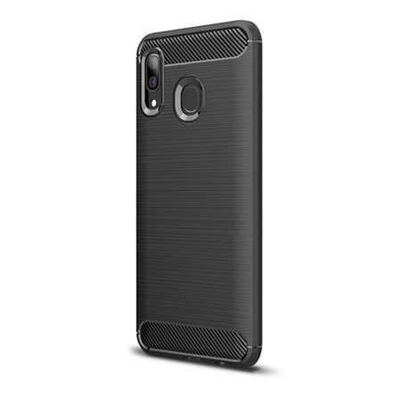 Gigapack Samsung A40 Gigapack szilikon telefonvédő ütésállóság, karbon minta, FEKETE