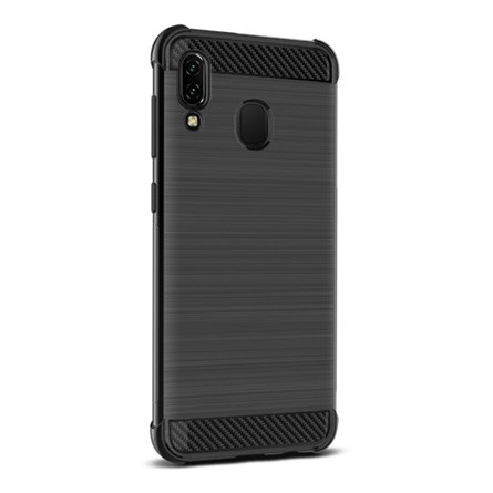 Imak Samsung A20 IMAK VEGA szilikon telefonvédő ütésállóság, karbon minta, FEKETE