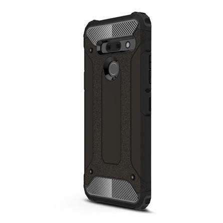 Gigapack LG G8 ThinQ Gigapack Defender szilikon telefonvédő ütésállóság, fémhatás, FEKETE