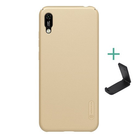 Nillkin Huawei Y6 2019 NILLKIN SUPER FROSTED műanyag telefonvédő gumírozott, érdes felület + asztali tartó, ARANY