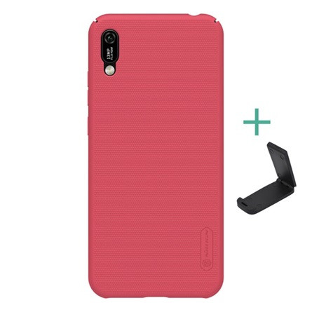 Nillkin Huawei Y6 2019 NILLKIN SUPER FROSTED műanyag telefonvédő gumírozott, érdes felület + asztali tartó, PIROS