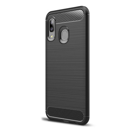 Gigapack Samsung A20e Gigapack szilikon telefonvédő ütésállóság, karbon minta, FEKETE