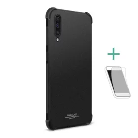   Imak Samsung A50s IMAK szilikon telefonvédő ütésállóság, matt + képernyővédő fólia, FEKETE