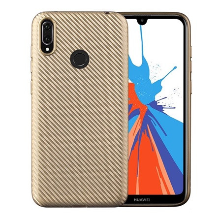 Gigapack Huawei Y7 2019 Gigapack Szilikon telefonvédő karbon minta ARANY