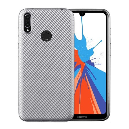Gigapack Huawei Y7 2019 Gigapack Szilikon telefonvédő karbon minta EZÜST