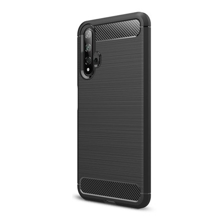 Gigapack Huawei Nova 5T Gigapack szilikon telefonvédő ütésállóság, karbon minta, FEKETE