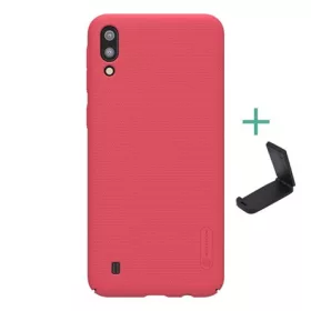   Nillkin Samsung A10 NILLKIN SUPER FROSTED műanyag telefonvédő gumírozott, érdes felület + asztali tartó, PIROS
