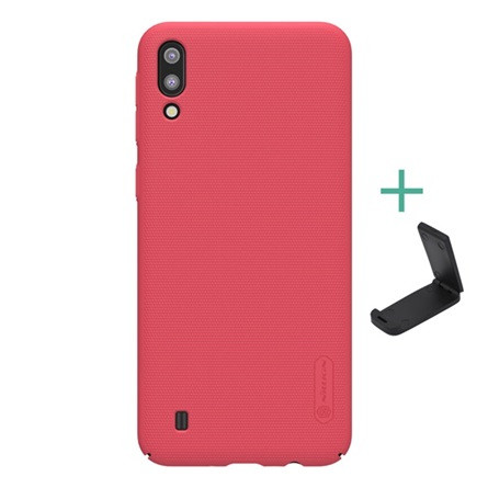 Nillkin Samsung A10 NILLKIN SUPER FROSTED műanyag telefonvédő gumírozott, érdes felület + asztali tartó, PIROS