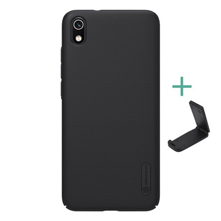 Nillkin Redmi 7A NILLKIN SUPER FROSTED műanyag telefonvédő gumírozott, érdes felület + asztali tartó, FEKETE