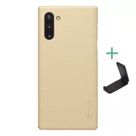   Nillkin Samsung Note 10 NILLKIN SUPER FROSTED műanyag telefonvédő gumírozott, érdes felület + asztali tartó, ARANY