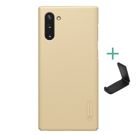 Nillkin Samsung Note 10 NILLKIN SUPER FROSTED műanyag telefonvédő gumírozott, érdes felület + asztali tartó, ARANY