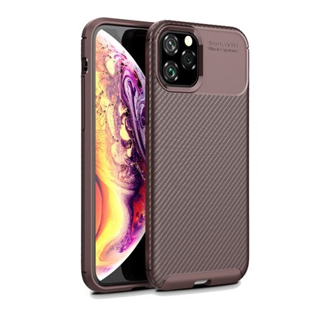 Gigapack iPhone 11 Pro Gigapack szilikon telefonvédő ütésállóság, karbon minta, BARNA