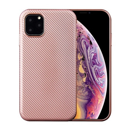 Gigapack iPhone 11 Pro Gigapack Szilikon telefonvédő karbon minta ROZÉARANY