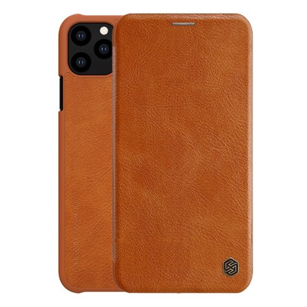 Nillkin iPhone 11 Pro Max NILLKIN QIN tok álló, bőr hatású FLIP, kártyazseb, BARNA