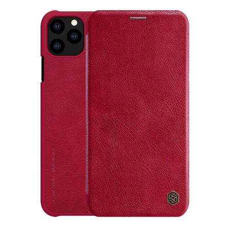 Nillkin iPhone 11 Pro NILLKIN QIN tok álló, bőr hatású FLIP, kártyazseb, PIROS