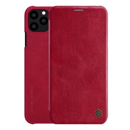 Nillkin iPhone 11 Pro Max NILLKIN QIN tok álló, bőr hatású FLIP, kártyazseb, PIROS