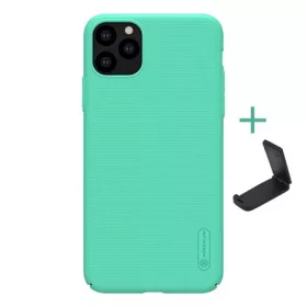   Nillkin iPhone 11 Pro NILLKIN SUPER FROSTED műanyag telefonvédő gumírozott, érdes felület + asztali tartó, CYAN