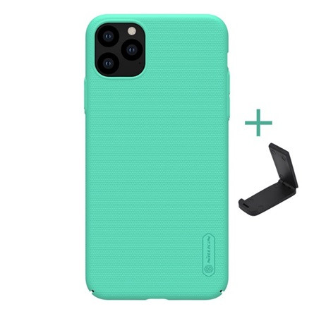 Nillkin iPhone 11 Pro NILLKIN SUPER FROSTED műanyag telefonvédő gumírozott, érdes felület + asztali tartó, CYAN