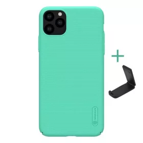   Nillkin iPhone 11 Pro Max NILLKIN SUPER FROSTED műanyag telefonvédő gumírozott, érdes felület + asztali tartó, CYAN