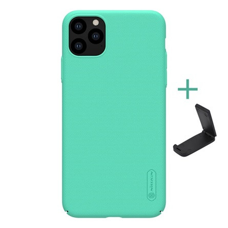 Nillkin iPhone 11 Pro Max NILLKIN SUPER FROSTED műanyag telefonvédő gumírozott, érdes felület + asztali tartó, CYAN