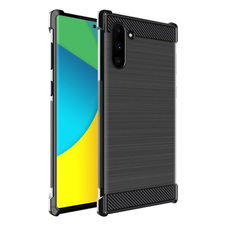 Imak Samsung Note 10 IMAK VEGA szilikon telefonvédő ütésállóság, karbon minta, FEKETE